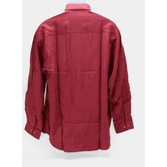 Zoom Focus Collection Mexican Western Embroidered Maroon Shirt Sz Large 16 New - Picture 5 of 14